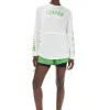Shop GANNI Active Mesh Layered Long Sleeve T-Shirt Bright White