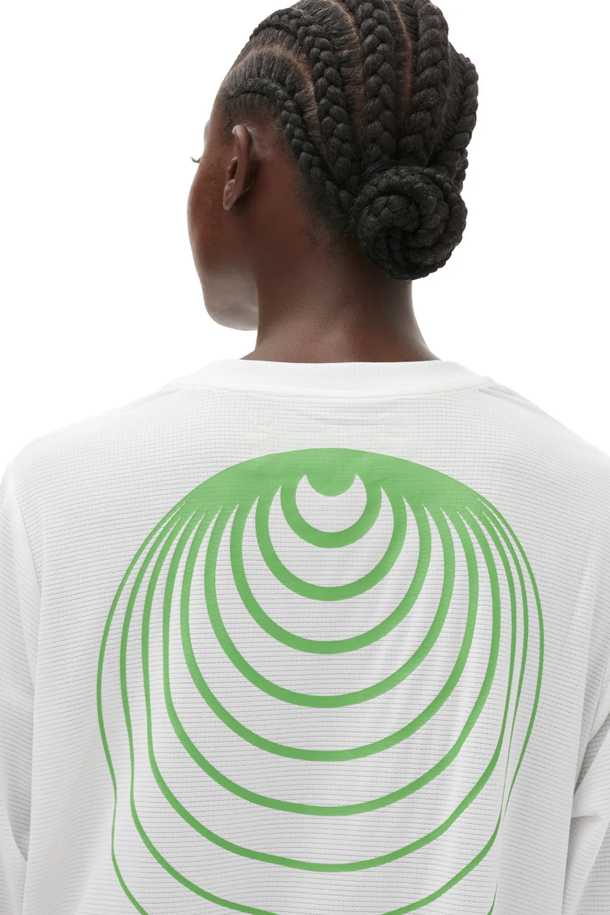 Shop GANNI Active Mesh Layered Long Sleeve T-Shirt Bright White