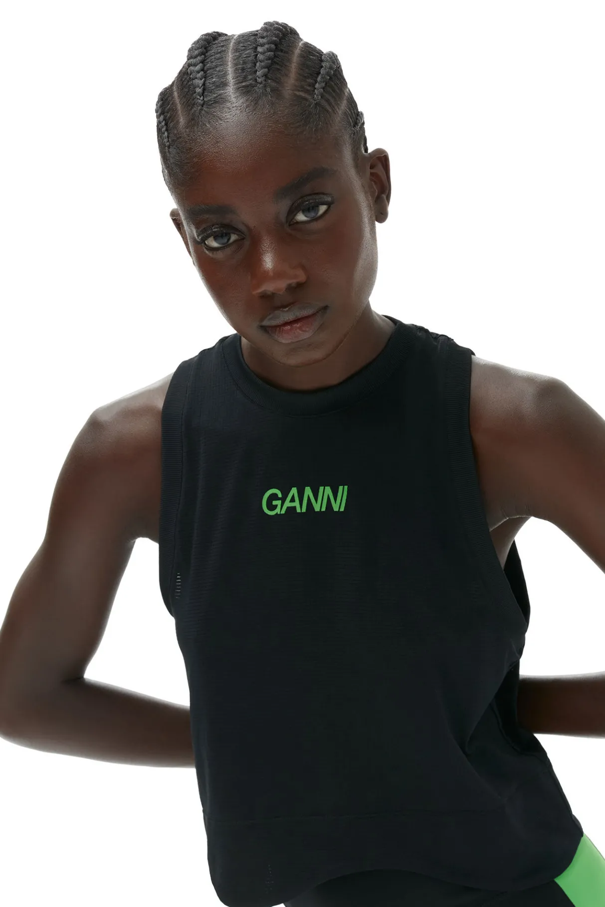Best Sale GANNI Active Mesh Top Black