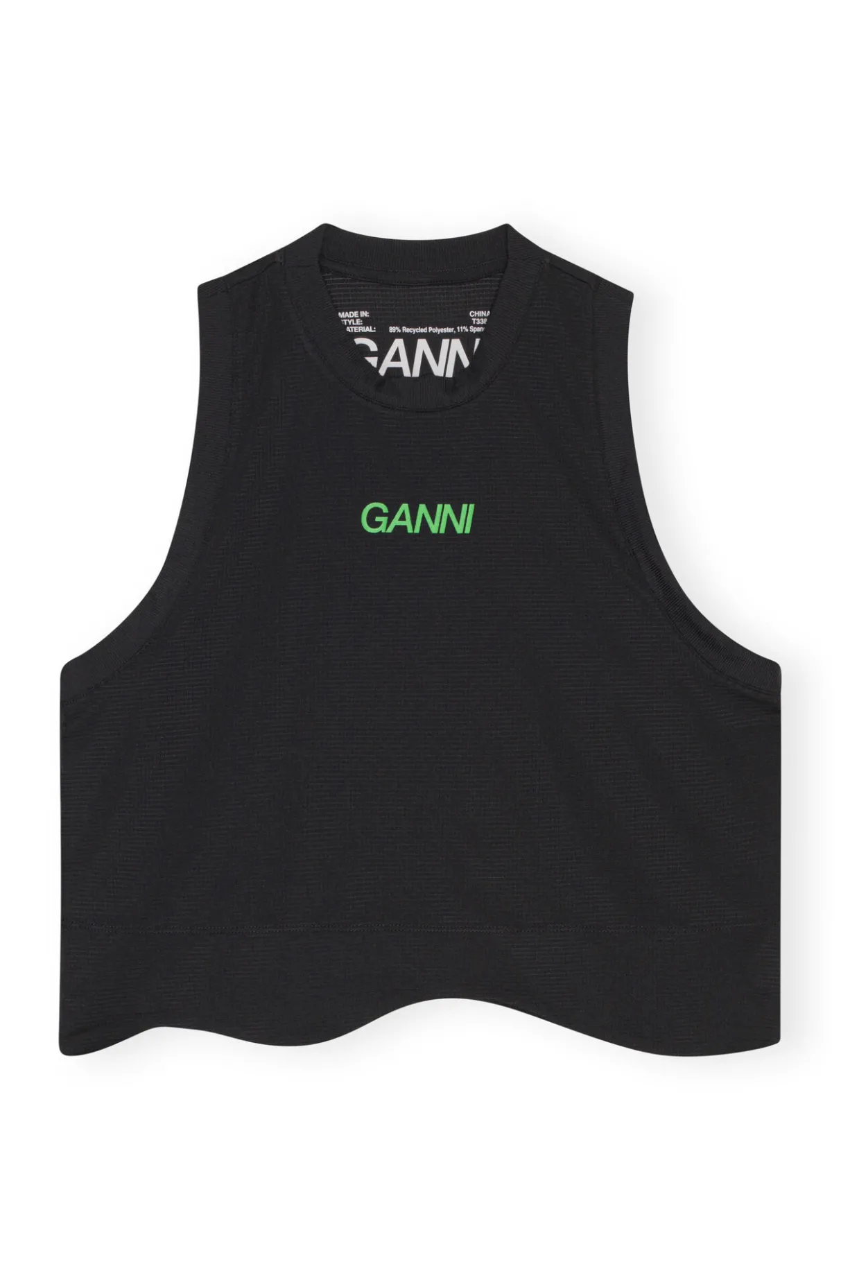 Best Sale GANNI Active Mesh Top Black