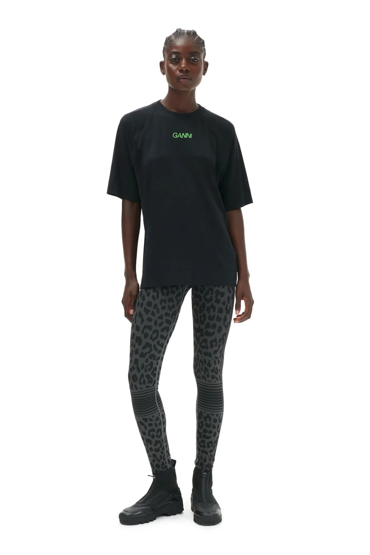 Outlet GANNI Active Mesh T-Shirt Black