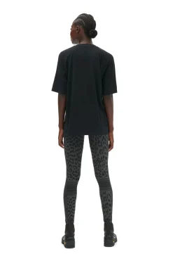 Outlet GANNI Active Mesh T-Shirt Black