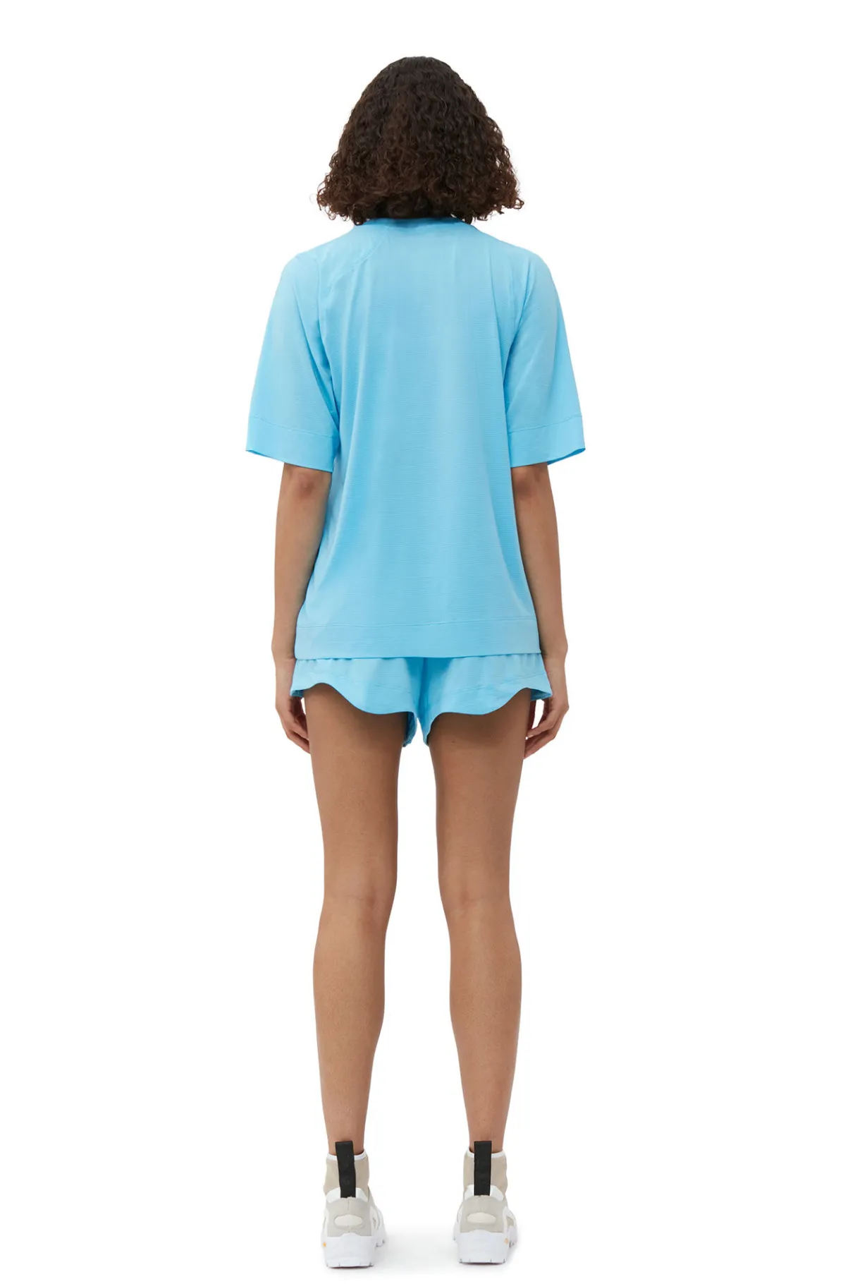 Clearance GANNI Active Mesh T-Shirt Ethereal Blue
