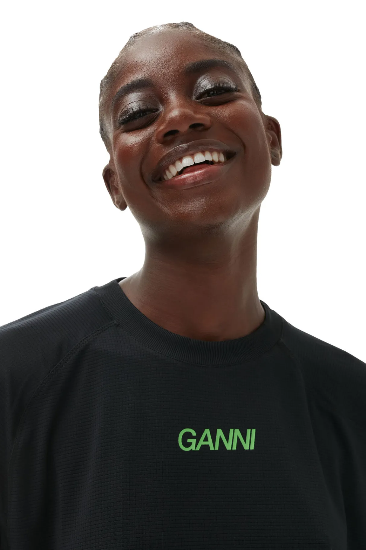 Outlet GANNI Active Mesh T-Shirt Black