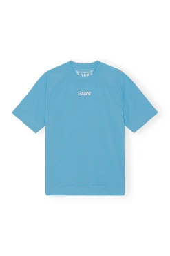 Clearance GANNI Active Mesh T-Shirt Ethereal Blue