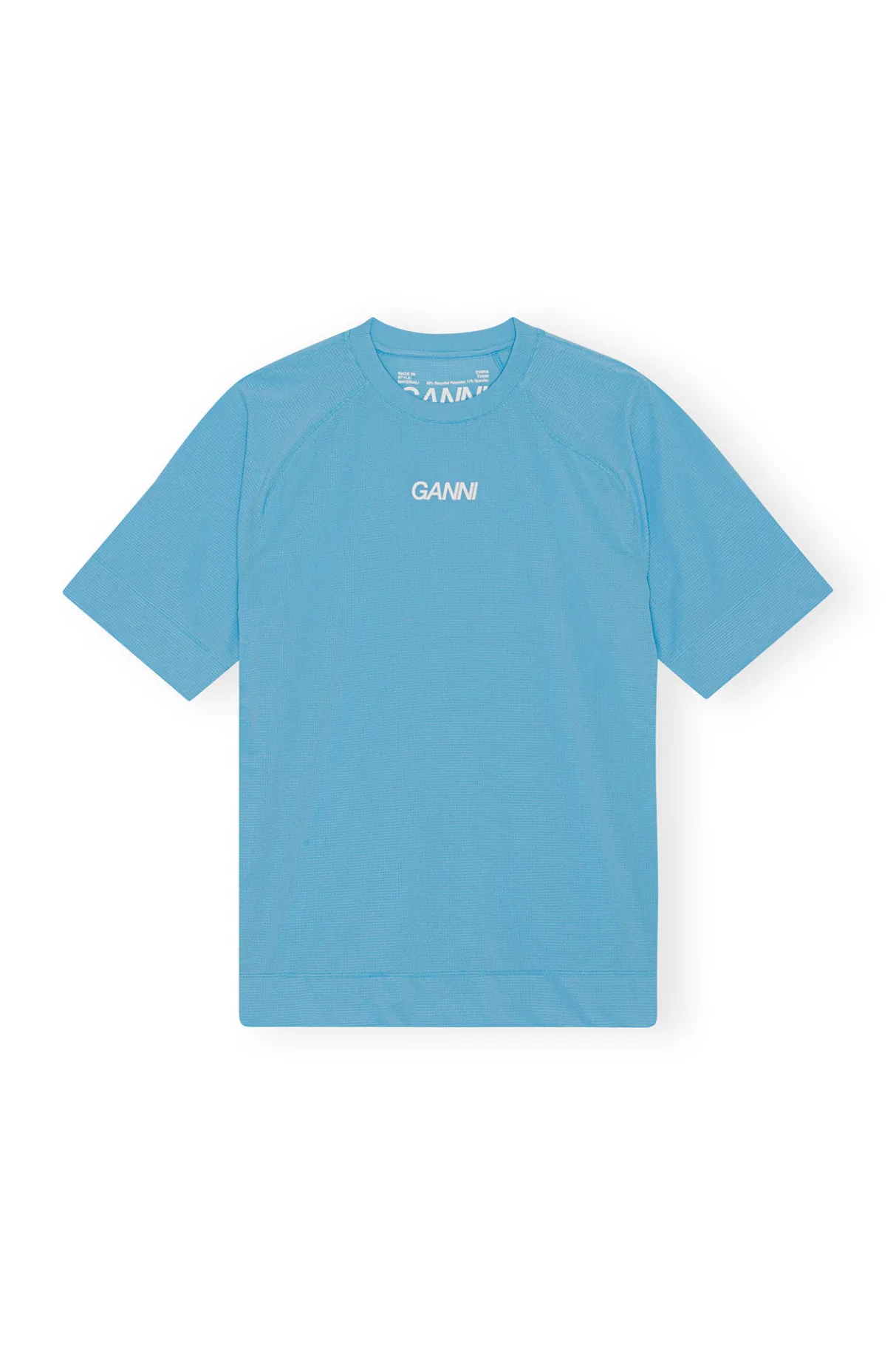 Clearance GANNI Active Mesh T-Shirt Ethereal Blue