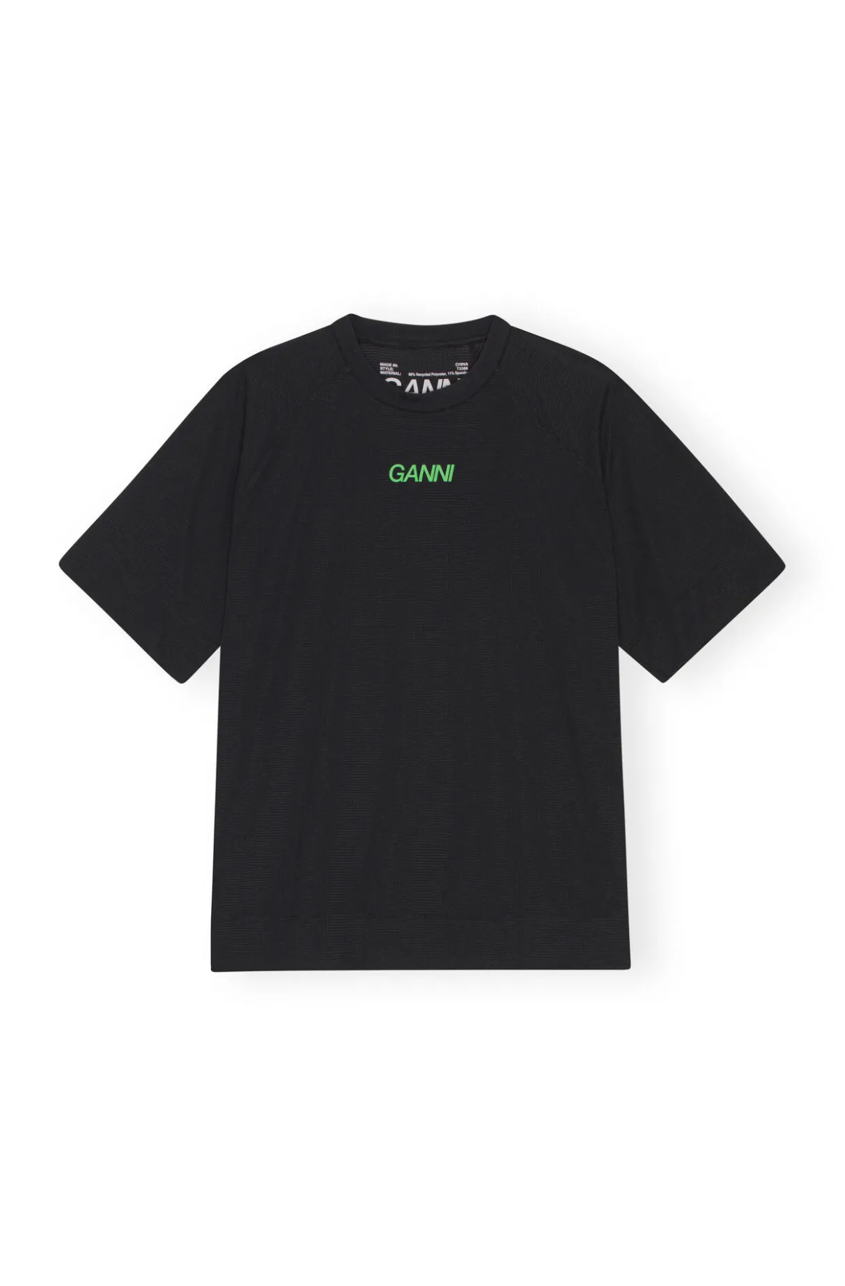 Outlet GANNI Active Mesh T-Shirt Black