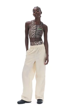 Discount GANNI Active Racerback Zipper Top Leopard