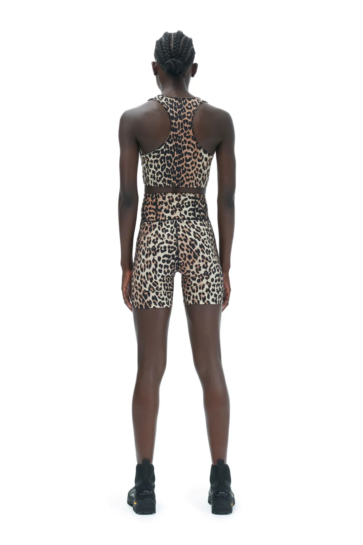 Discount GANNI Active Racerback Zipper Top Leopard