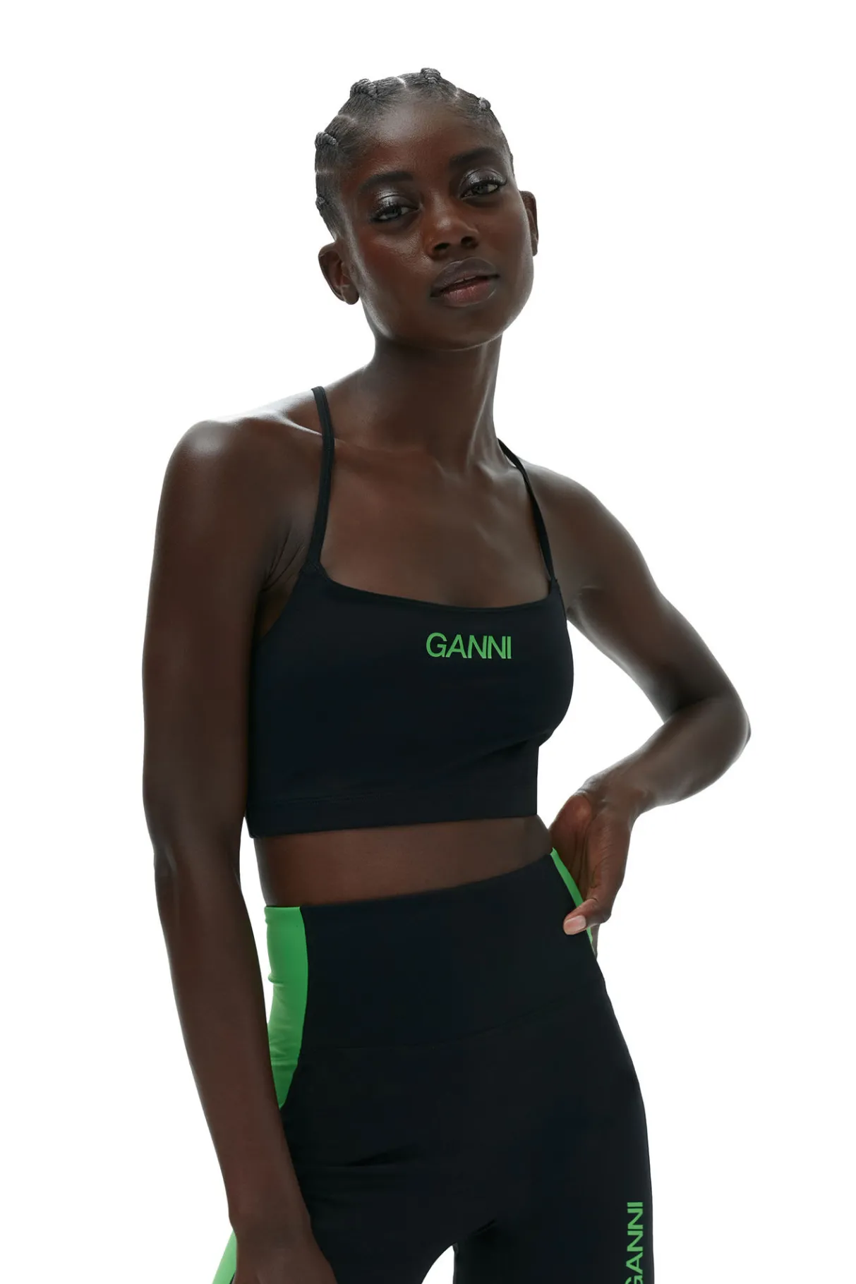 Discount GANNI Active Strap Top Black