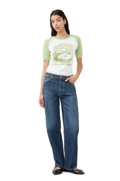 Fashion GANNI Apple Raglan T-Shirt Egret
