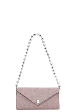 Shop GANNI Banner Envelope Chain Wallet Light Lilac