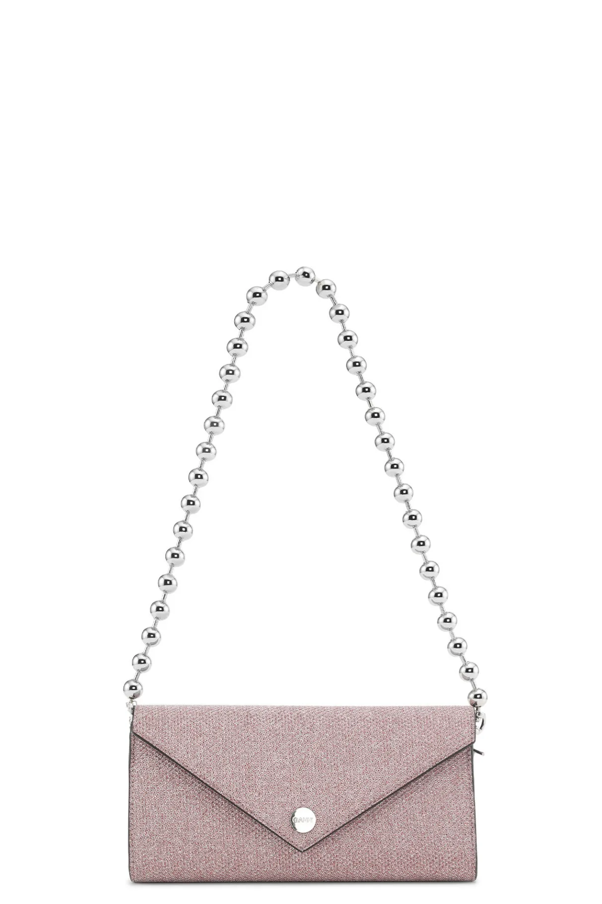 Shop GANNI Banner Envelope Chain Wallet Light Lilac