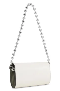 Shop GANNI Banner Envelope Chain Wallet Egret