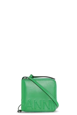 Outlet GANNI Banner Necklace Wallet Kelly Green