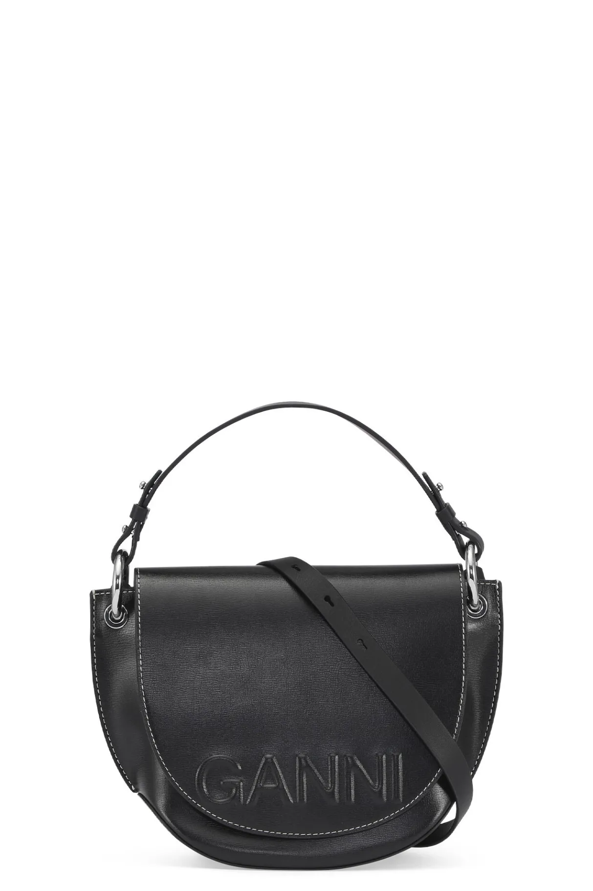 Cheap GANNI Banner Saddle Bag Black