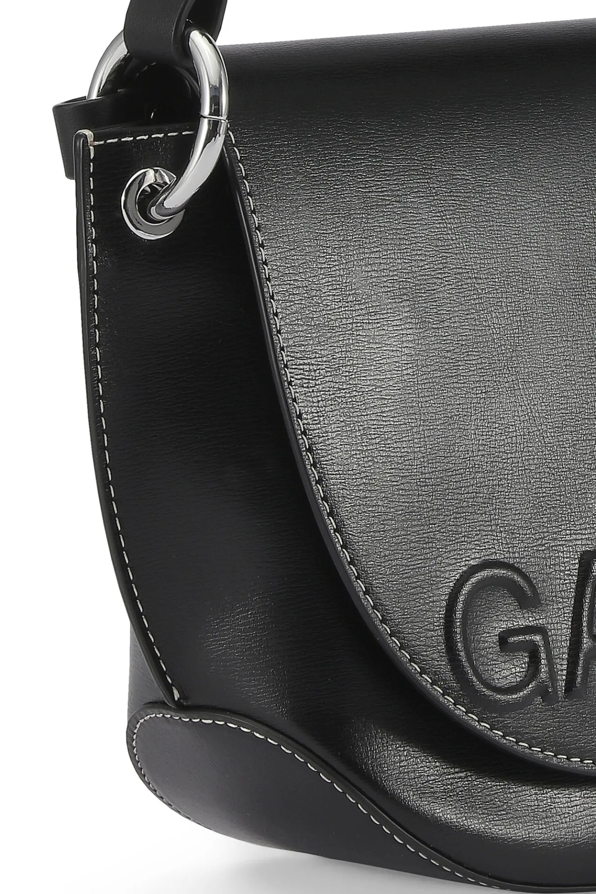 Cheap GANNI Banner Saddle Bag Black