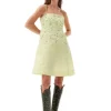 Discount GANNI Beaded Nylon Mini Dress Lily Green