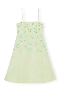 Discount GANNI Beaded Nylon Mini Dress Lily Green