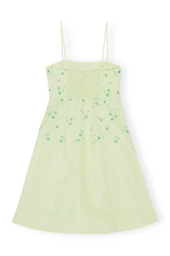 Discount GANNI Beaded Nylon Mini Dress Lily Green