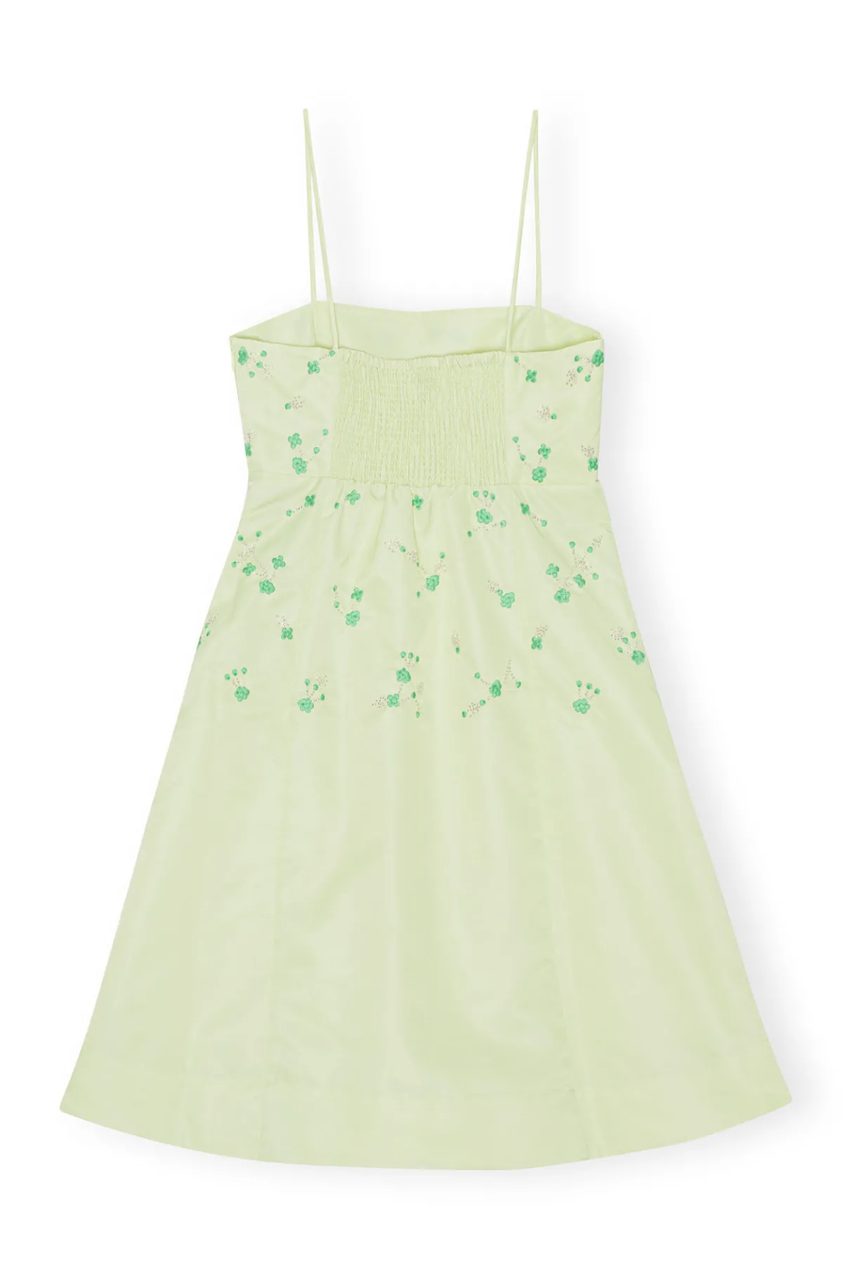Discount GANNI Beaded Nylon Mini Dress Lily Green