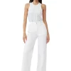 Sale GANNI Beaded Rib Jersey Top Bright White