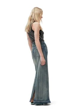 Hot GANNI Beaded Rib Jersey Top Black