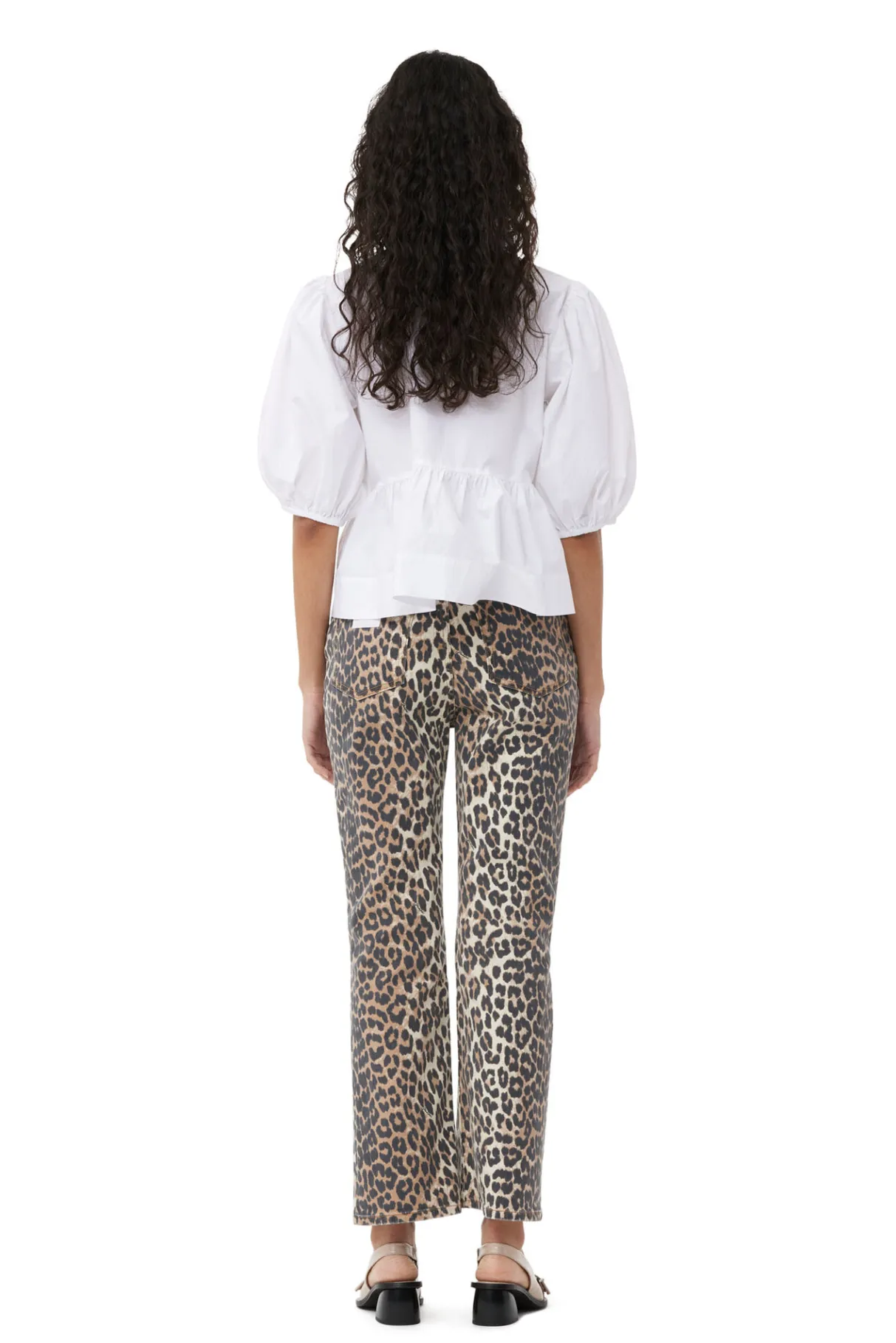 Cheap GANNI Betzy Cropped Jeans Leopard
