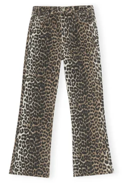 Cheap GANNI Betzy Cropped Jeans Leopard