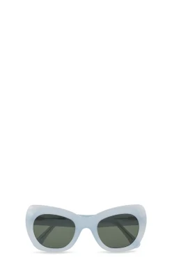Shop GANNI Biodegradable Acetate Big Butterfly Sunglasses Heather
