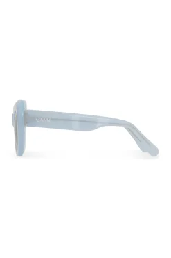 Shop GANNI Biodegradable Acetate Big Butterfly Sunglasses Heather