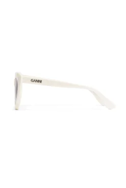 Discount GANNI Biodegradable Acetate Cat Eye Sunglasses Egret