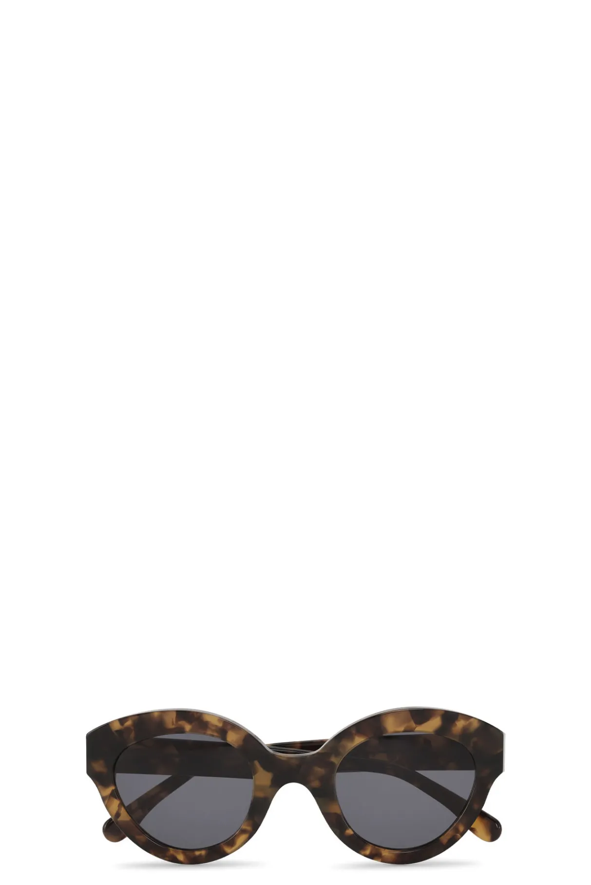 Sale GANNI Biodegradable Acetate Chunky Round Sunglasses Black/Tobacco Brown