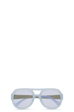 Fashion GANNI Biodegradable Acetate Chunky Retro Aviator Sunglasses Heather