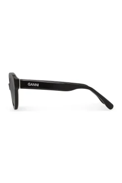 Best Sale GANNI Biodegradable Acetate Chunky Round Sunglasses Black