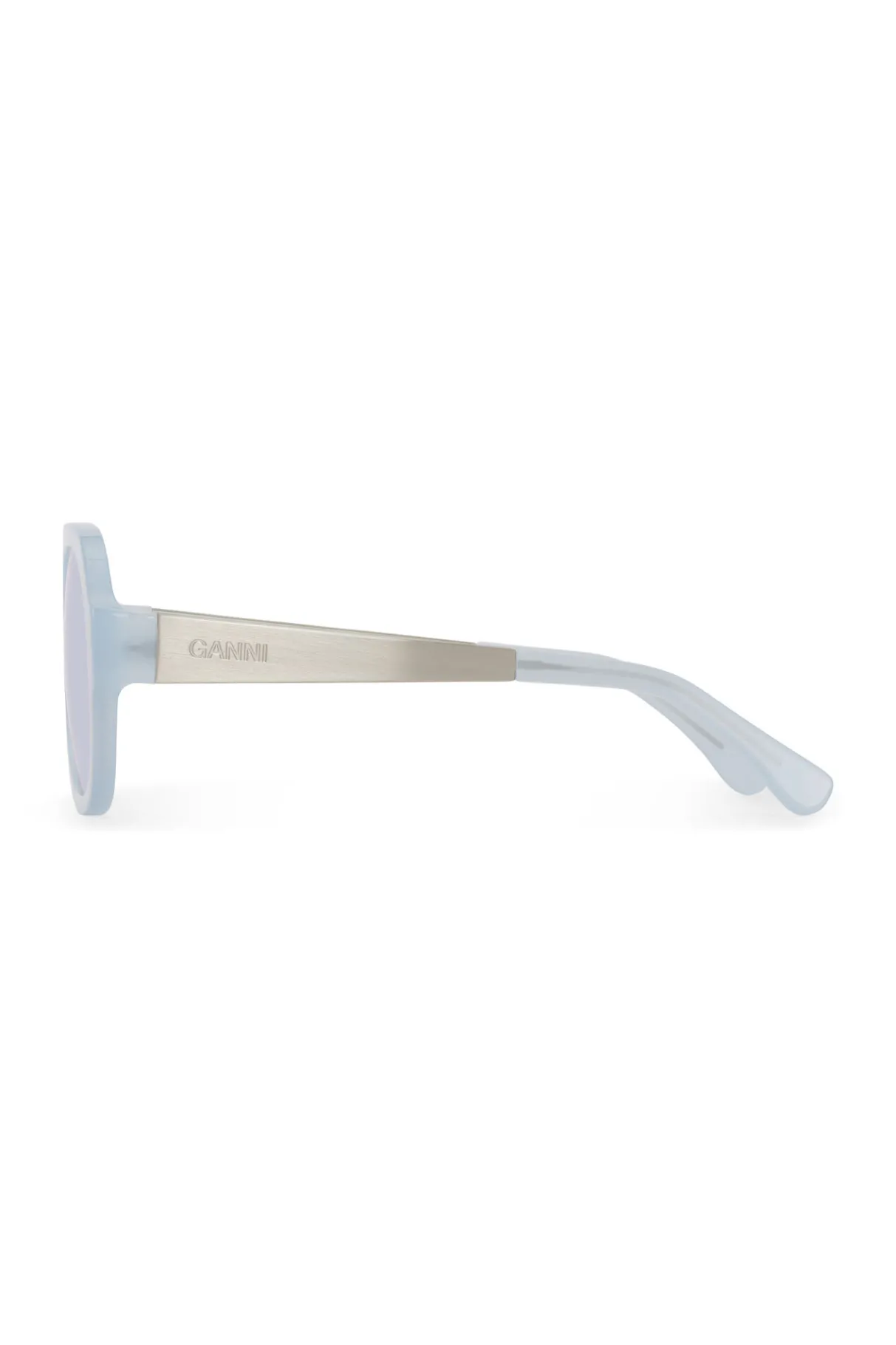 Fashion GANNI Biodegradable Acetate Chunky Retro Aviator Sunglasses Heather