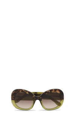Cheap GANNI Biodegradable Acetate Oversized Retro Sunglasses Green Bay
