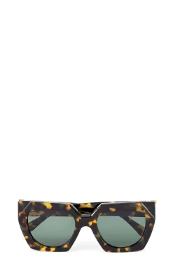 Store GANNI Biodegradable Acetate Oversized Sunglasses Tortoise