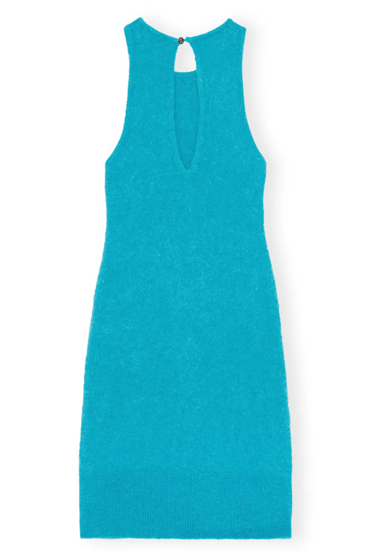 Cheap GANNI Blue Brushed Alpaca Mini Dress Blue Curacao