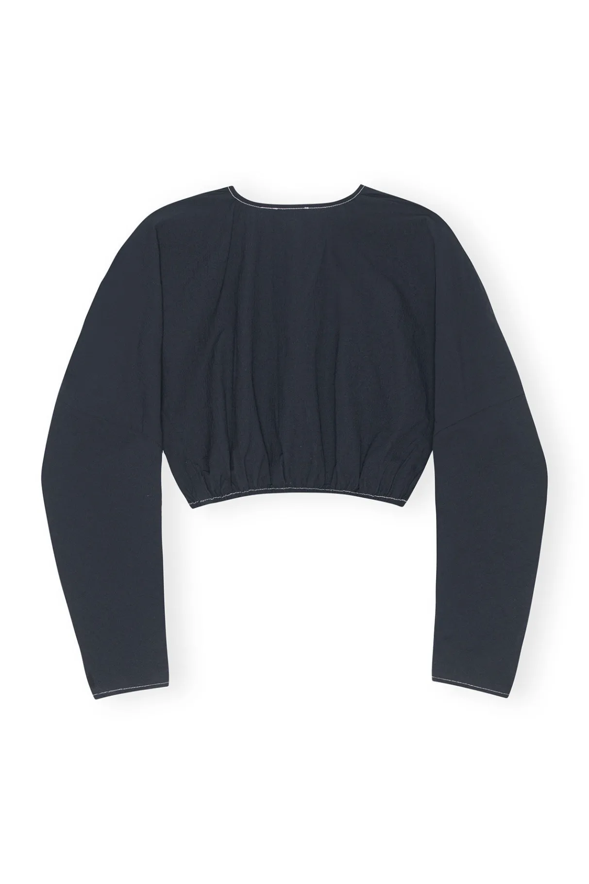 Cheap GANNI Blue Cotton Crepe Shaped Sleeve Blouse Sky Captain
