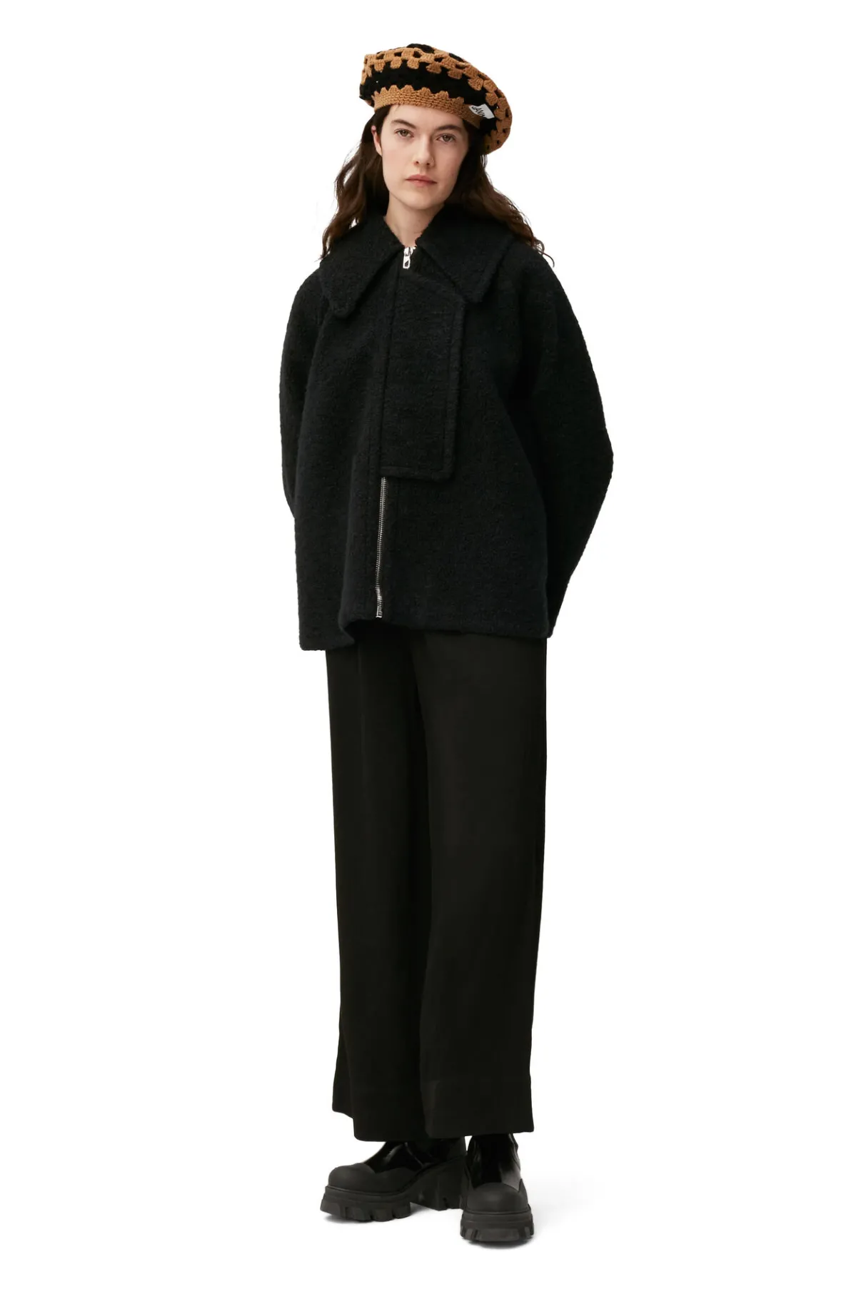 Store GANNI Boucle Wool Jacket Black