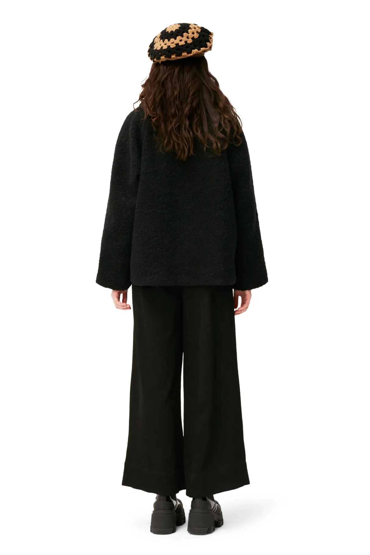 Store GANNI Boucle Wool Jacket Black