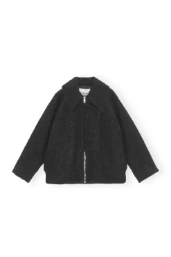 Store GANNI Boucle Wool Jacket Black