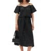 Outlet GANNI Broderie Anglaise Skirt Black