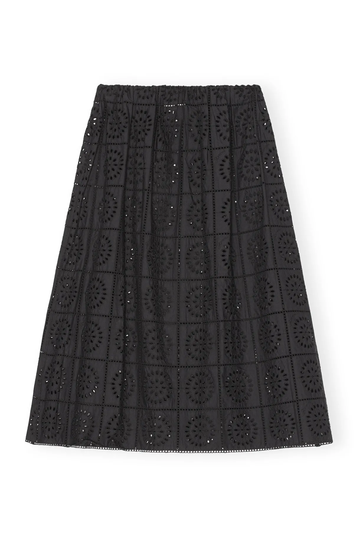 Outlet GANNI Broderie Anglaise Skirt Black