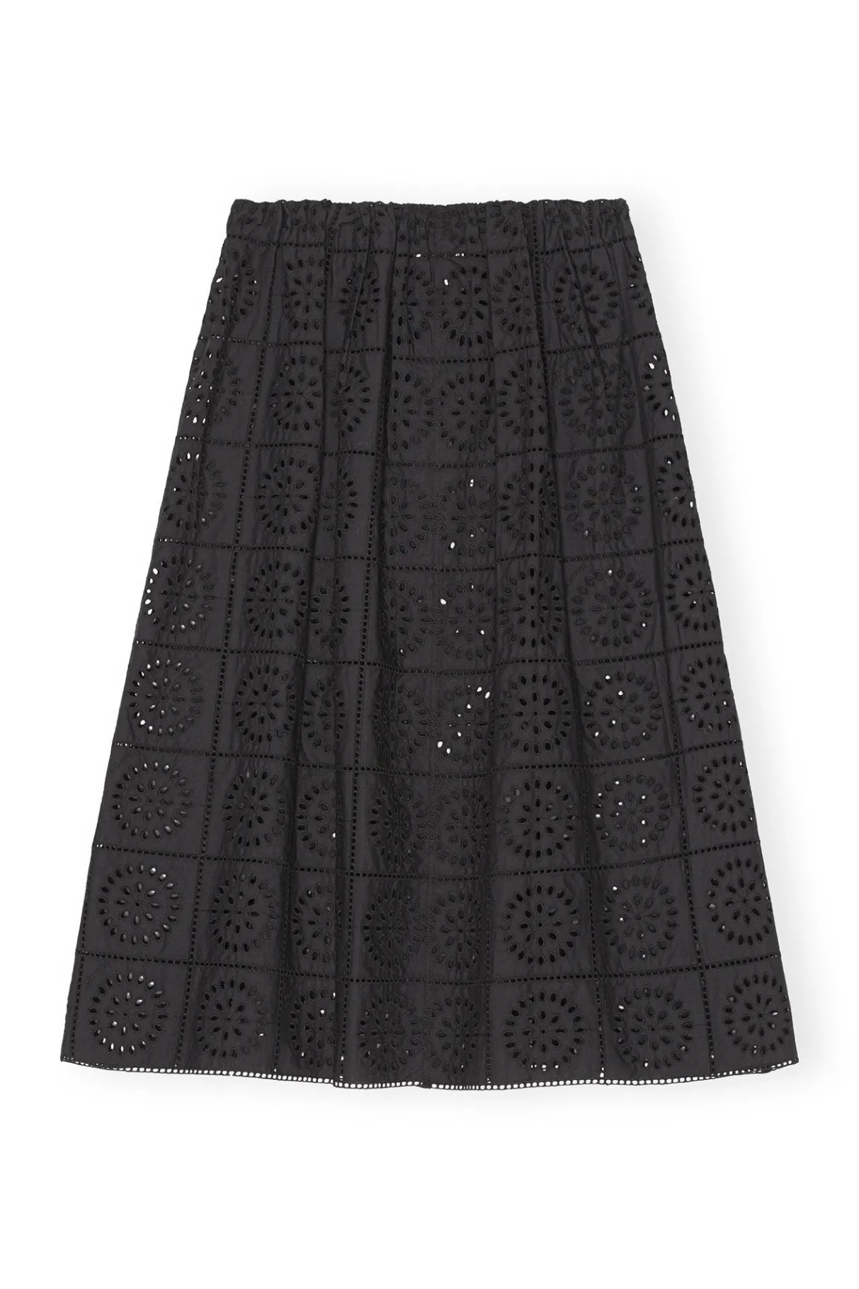 Outlet GANNI Broderie Anglaise Skirt Black