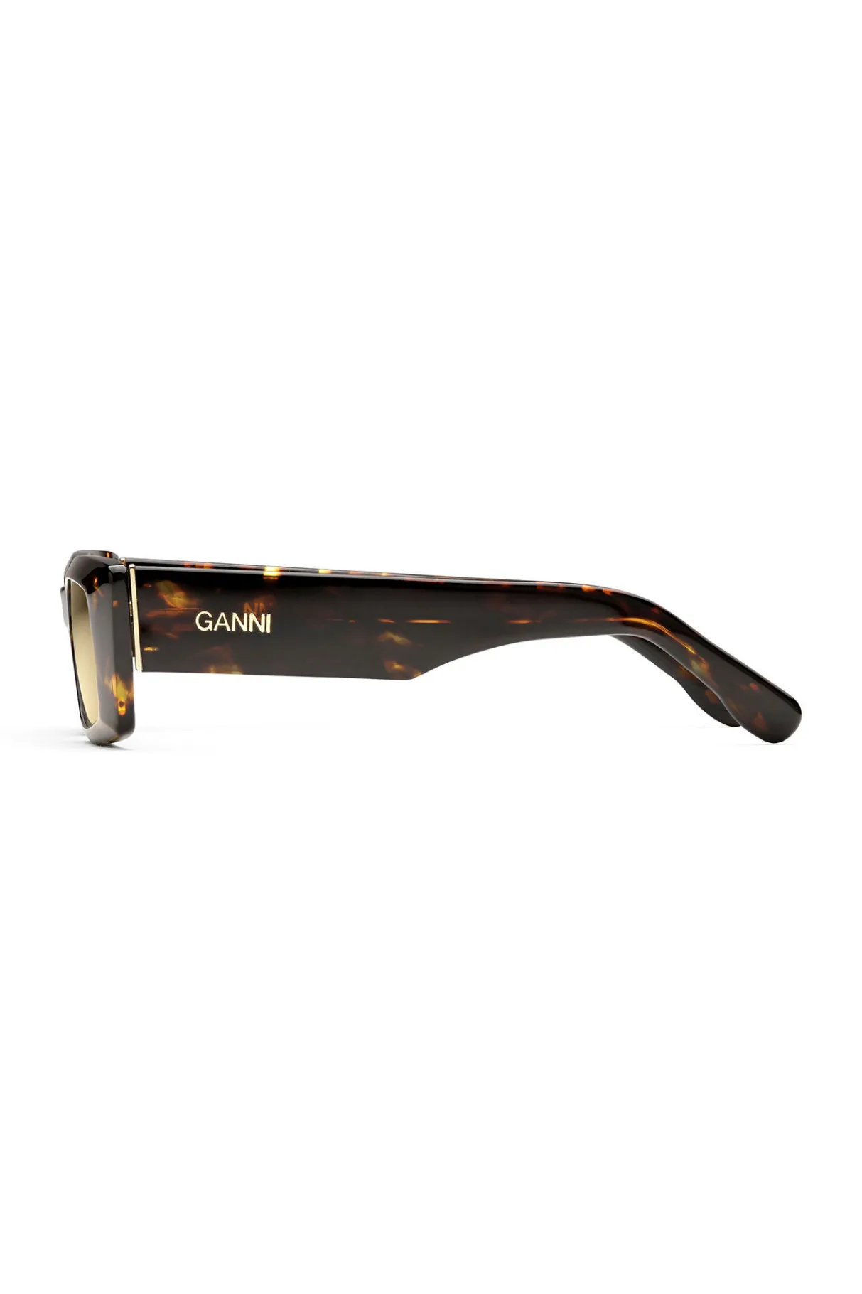 Store GANNI Brown Rectangular Sunglasses Brandy Brown