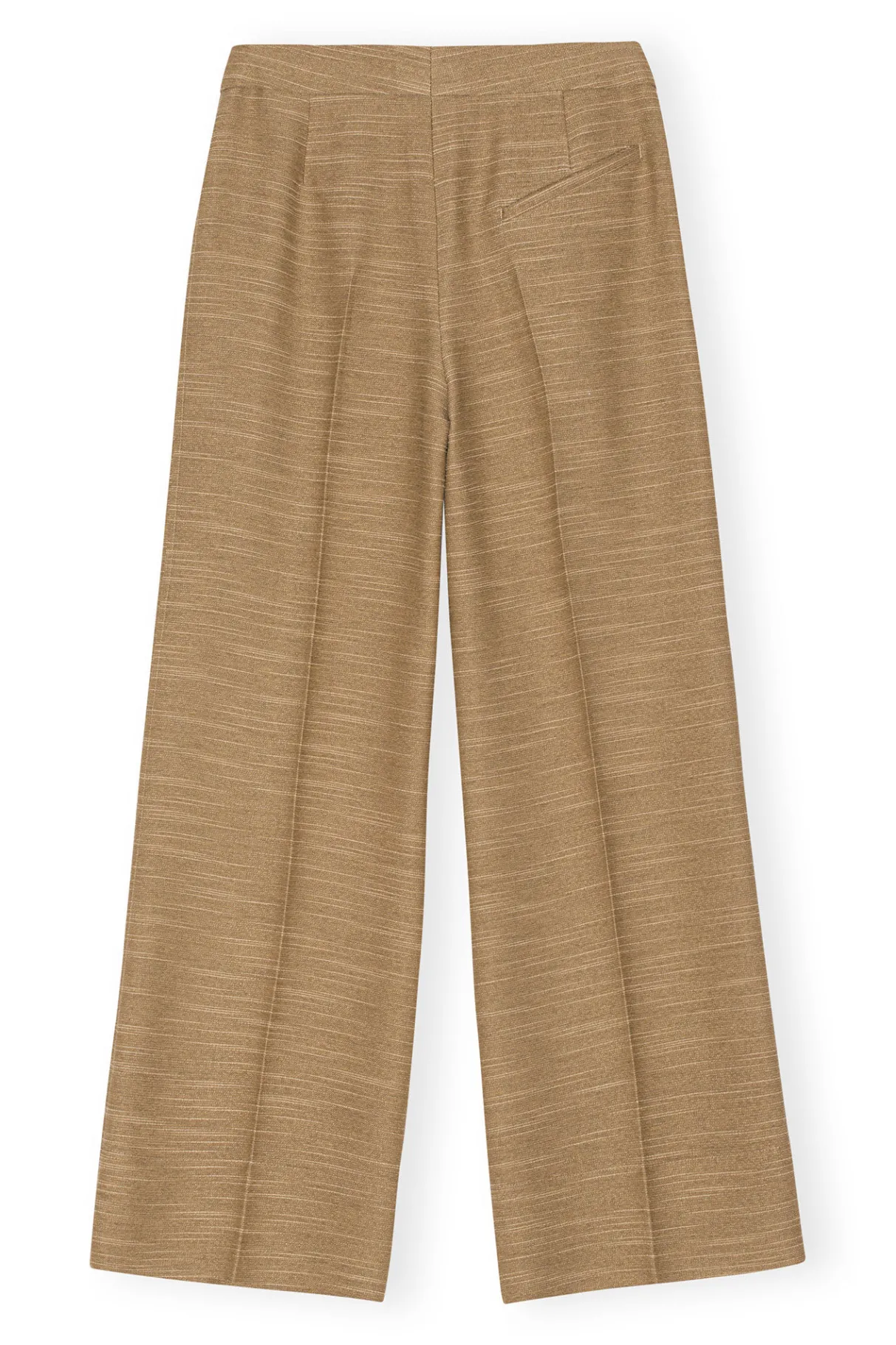 Hot GANNI Brown Slub Linen Mid Waist Pants Petrified Oak