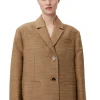 Flash Sale GANNI Brown Slub Linen Oversized Blazer Petrified Oak