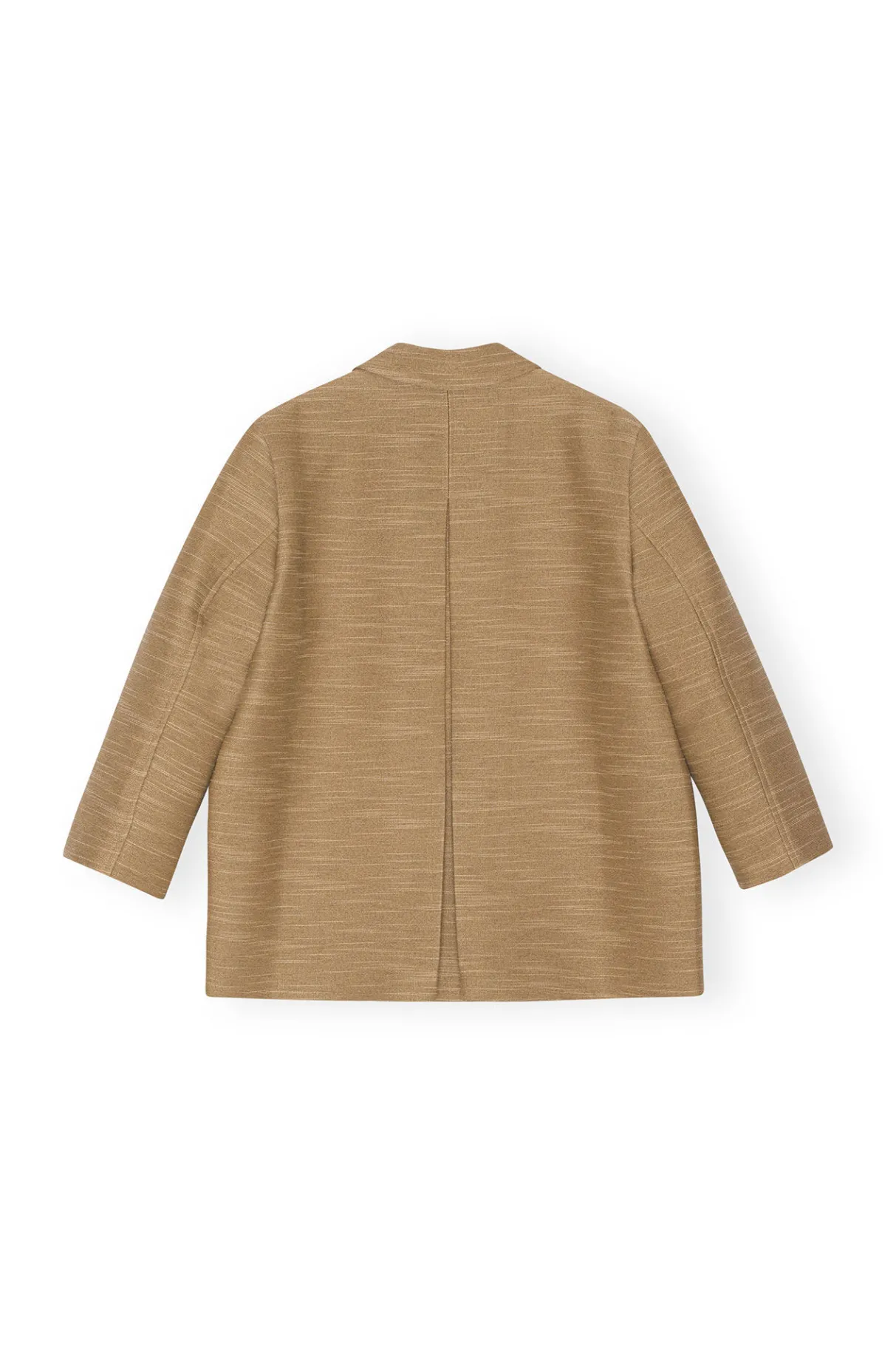 Flash Sale GANNI Brown Slub Linen Oversized Blazer Petrified Oak